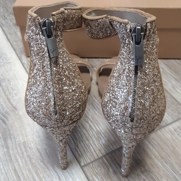 Joie Adriana Sparkly Tan Heels Size 9.5 New in Box - Picture 10 of 11
